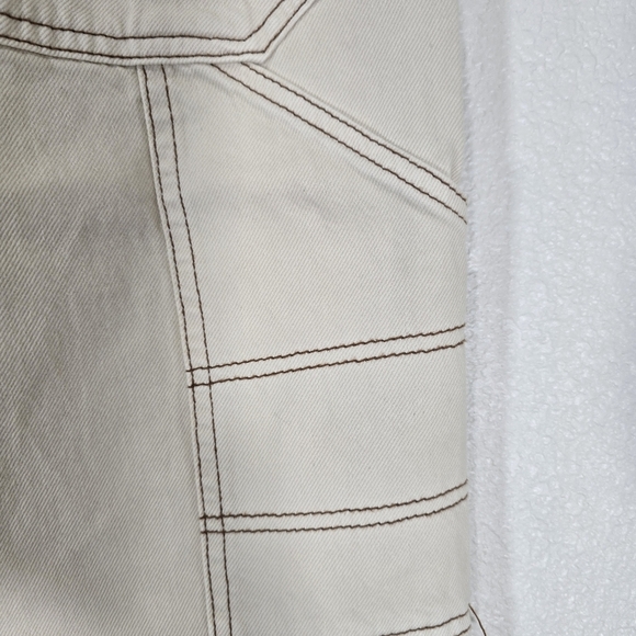 NWT Pacsun Size 26 Wide Leg Carpenter Pants Jeans Utility Loose High Waist‎ Bone - Picture 8 of 11